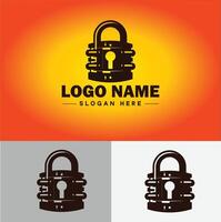 Lock icon logo safety security protection vector for business brand icon lock logo template