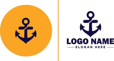 Anchor logo icon vector for Ship Yacht Luxury marine anchor icon logo template