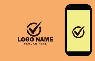 Checkmark logo icon vector art graphics for business brand app icon check mark right symbol tick ok correct logo template