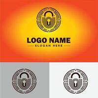 Lock icon logo safety security protection vector for business brand icon lock logo template