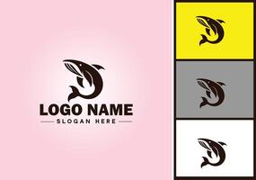 Whale icon logo vector art graphics for business brand icon Whale fish Ocean logo template