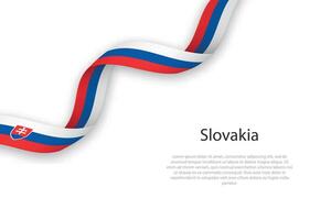 Waving ribbon with flag of Slovakia vector