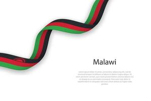 Waving ribbon with flag of Malawi vector