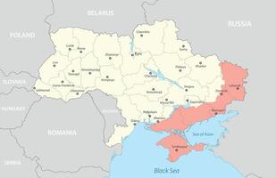 Political map of Ukraine 2024 with borders of the regions vector