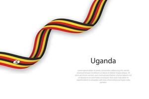 ondulación cinta con bandera de Uganda vector