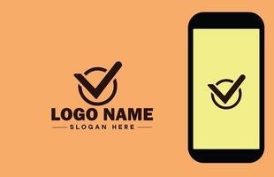 Checkmark logo icon vector art graphics for business brand app icon check mark right symbol tick ok correct logo template