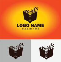 libro logo icono vector para librería libro empresa editor enciclopedia biblioteca educación logo modelo