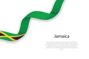Waving ribbon with flag of Jamaica vector