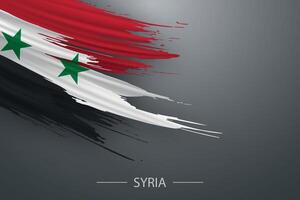 3d grunge brush stroke flag of Syria vector