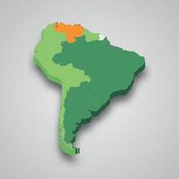 Mercosur location within South america 3d  map vector