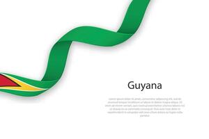 Waving ribbon with flag of Guyana vector