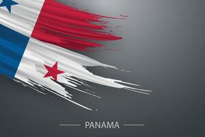 3d grunge brush stroke flag of Panama vector