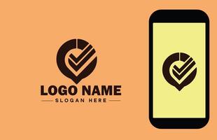 Checkmark logo icon vector art graphics for business brand app icon check mark right symbol tick ok correct logo template