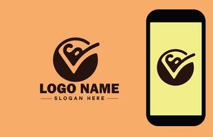 Checkmark logo icon vector art graphics for business brand app icon check mark right symbol tick ok correct logo template