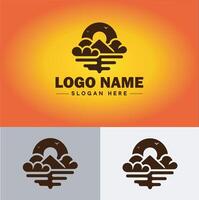 Cloud logo icon vector art graphics for business brand app icon sky cloud logo template