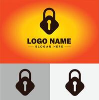 Lock icon logo safety security protection vector for business brand icon lock logo template