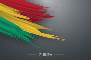 3d grunge brush stroke flag of Guinea vector