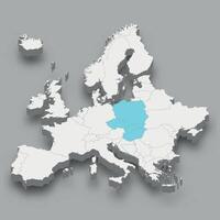 Visegrad Group location within Europe 3d map vector