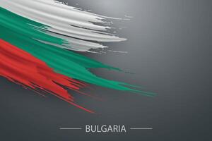3d grunge cepillo carrera bandera de Bulgaria vector