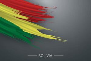 3d grunge brush stroke flag of Bolivia vector