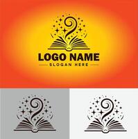 book logo icon vector for bookstore book company publisher encyclopedia library education logo template