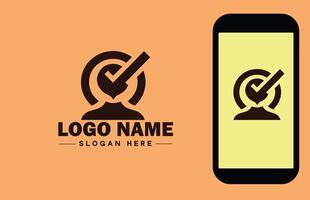Checkmark logo icon vector art graphics for business brand app icon check mark right symbol tick ok correct logo template