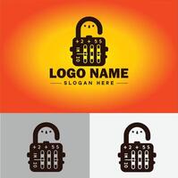 Lock icon logo safety security protection vector for business brand icon lock logo template