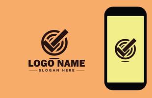 Checkmark logo icon vector art graphics for business brand app icon check mark right symbol tick ok correct logo template