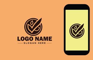 Checkmark logo icon vector art graphics for business brand app icon check mark right symbol tick ok correct logo template