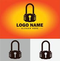 Lock icon logo safety security protection vector for business brand icon lock logo template