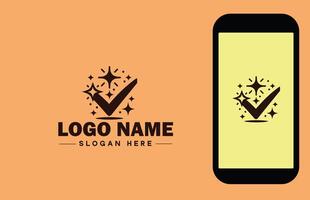 Checkmark logo icon vector art graphics for business brand app icon check mark right symbol tick ok correct logo template