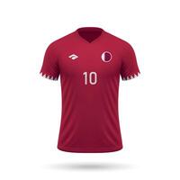 3d realistic soccer jersey Qatar national team 2024 vector