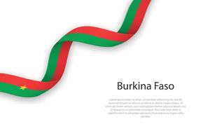 Waving ribbon with flag of Burkina Faso vector