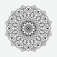 Mandala background design Black-and-white isolated vector drawing