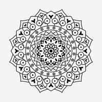 Mandala background design Black-and-white isolated vector drawing