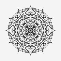 Mandala background design Black-and-white isolated vector drawing
