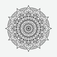 Mandala background design Black-and-white isolated vector drawing