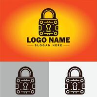 Lock icon logo safety security protection vector for business brand icon lock logo template