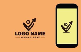 Checkmark logo icon vector art graphics for business brand app icon check mark right symbol tick ok correct logo template