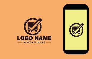 Checkmark logo icon vector art graphics for business brand app icon check mark right symbol tick ok correct logo template