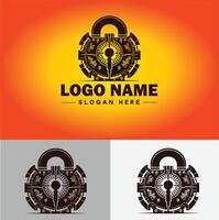 Lock icon logo safety security protection vector for business brand icon lock logo template