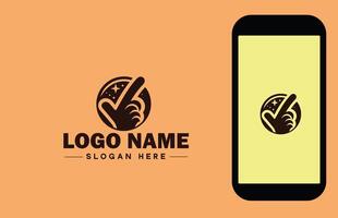 Checkmark logo icon vector art graphics for business brand app icon check mark right symbol tick ok correct logo template