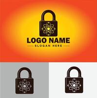 Lock icon logo safety security protection vector for business brand icon lock logo template