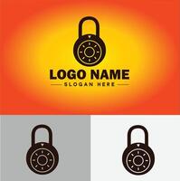 Lock icon logo safety security protection vector for business brand icon lock logo template