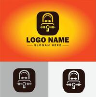 Lock icon logo safety security protection vector for business brand icon lock logo template