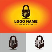 Lock icon logo safety security protection vector for business brand icon lock logo template