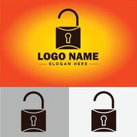 Lock icon logo safety security protection vector for business brand icon lock logo template