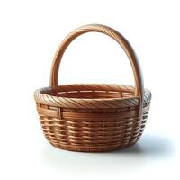 AI generated a wicker basket on a white background photo