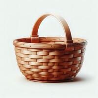 AI generated a brown basket with handles on a white background photo