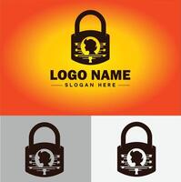 Lock icon logo safety security protection vector for business brand icon lock logo template